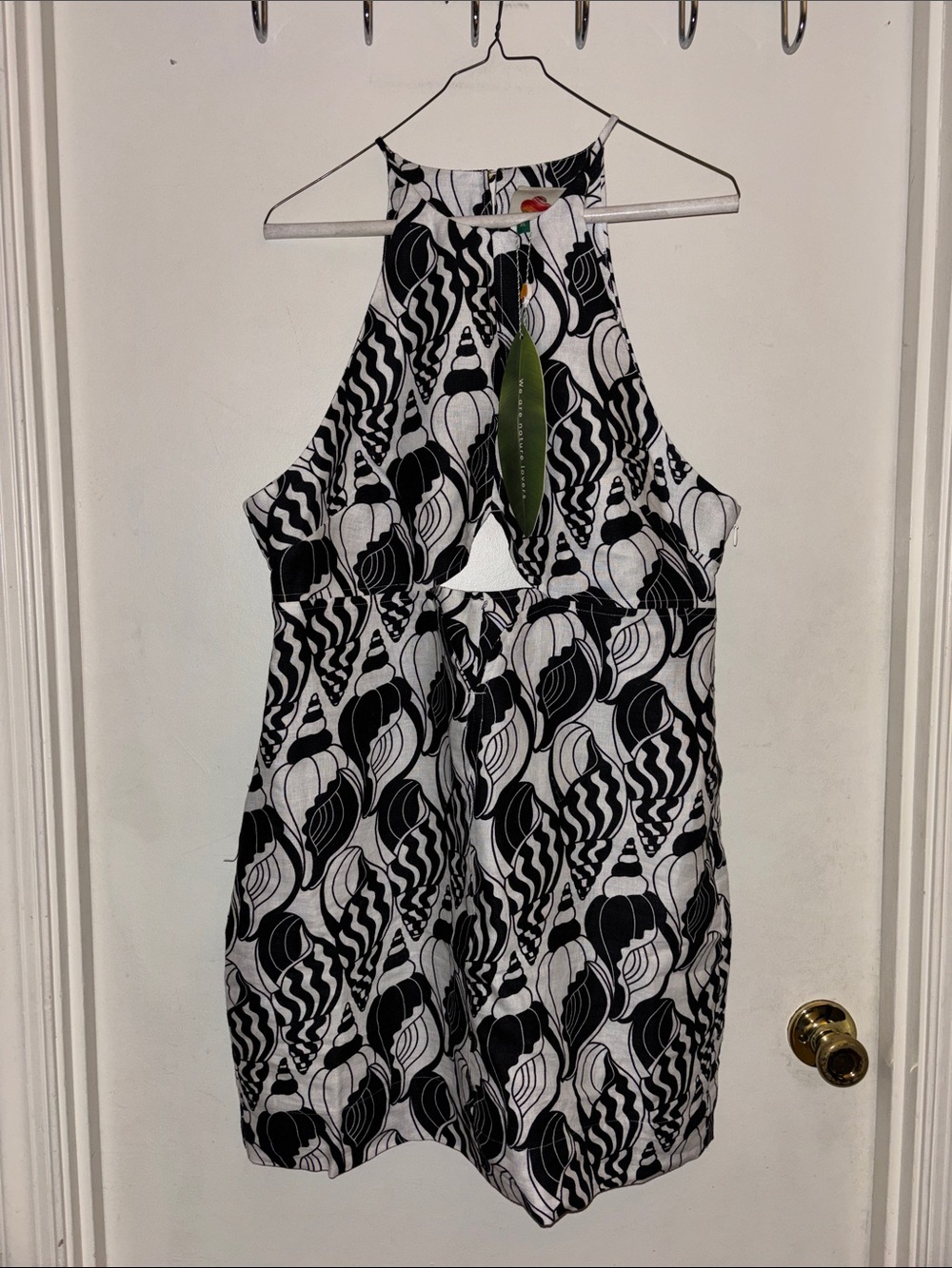 🐚 FARM Rio Sand Diamond Seashell Serenade Cut-Out Mini Dress - Picture 5 of 11